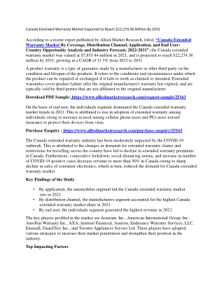 Canada Extended Warranty Market Rise in Penetration of Laptops, Smartphones