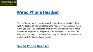 Wired Phone Headset   Addasound.com