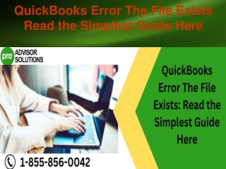 QuickBooks Error The File Exists Read the Simplest Guide Here