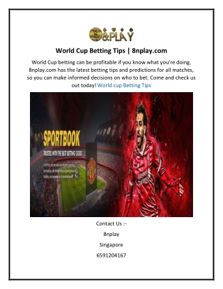 World Cup Betting Tips  8nplay.com