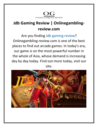 Jdb Gaming Review  Onlinegambling-review.com