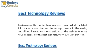 Best Technology Reviews   Reviewsconsults.com