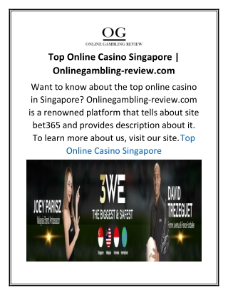 Top Online Casino Singapore  Onlinegambling-review.com