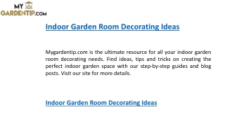 Indoor Garden Room Decorating Ideas   Mygardentip.com