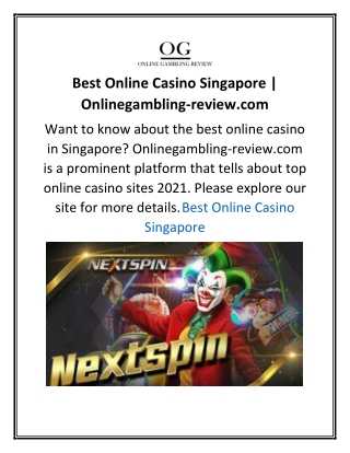 Best Online Casino Singapore  Onlinegambling-review.com