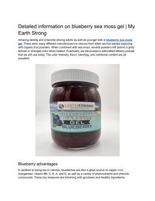 Detailed information on blueberry sea moss gel _ My Earth Strong