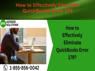 How to Effectively Eliminate QuickBooks Error 179