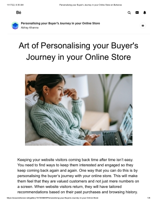 Personalising your Buyer's Journey in your Online Store
