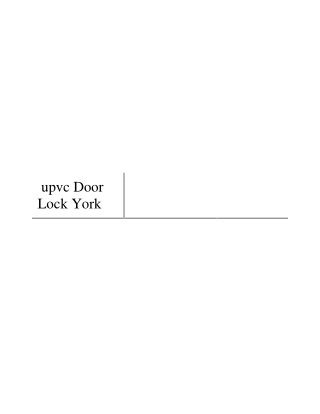 upvc Door Lock York importance