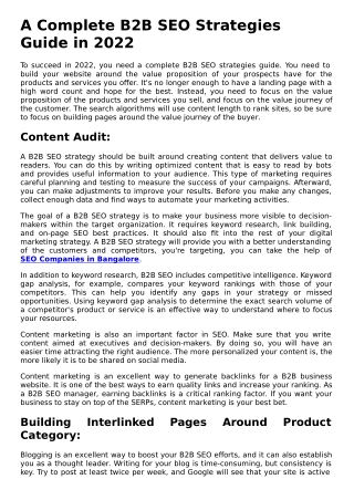 Complete B2B SEO Strategies Guide in 2022.