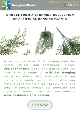 Choose from a stunning collection of artificial hanging plants