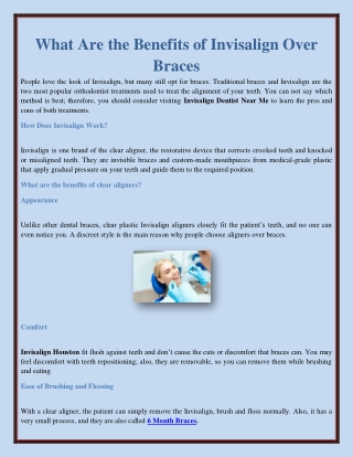 What Are the Benefits of Invisalign Over Braces?