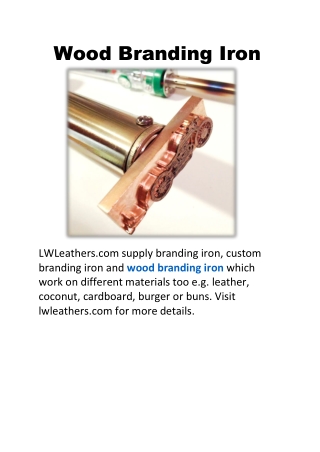 Wood Branding Iron