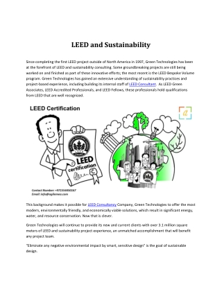 LEED and Sustainability