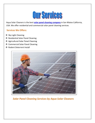 Solar Panel Cleaning Services by Aqua Solar Cleaners