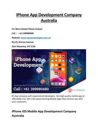 iPhone App Development Company Australia