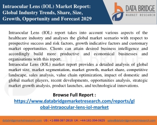 Intraocular Lens (IOL) Market