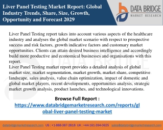 Liver Panel Testing Market