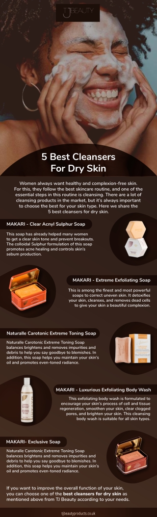 5 Best Cleansers For Dry Skin by TJ Beauty