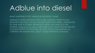 Adblue into diesel