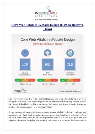 Core Web Vitals in Website Design