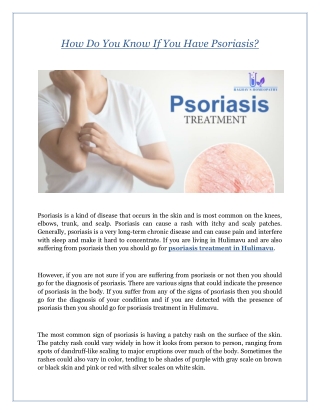 How Do You Know If You Have Psoriasis?