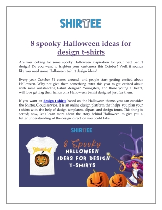 8 spooky Halloween ideas for design t-shirts