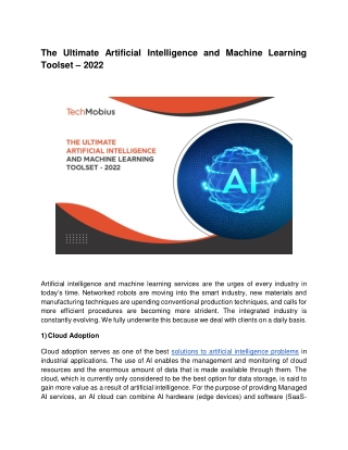 The ultimate Artificial Intelligence and Machine Learning toolset – 2022