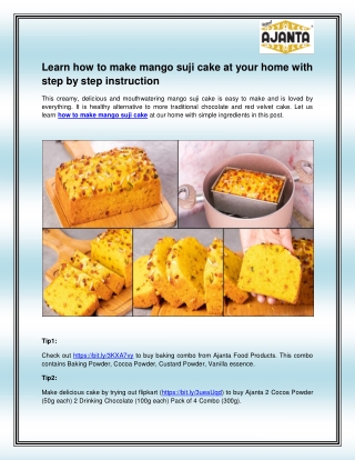 How to make mango suji cake