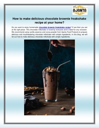 Chocolate brownie freakshake recipe