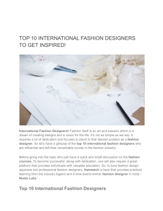 TOP 10 INTERNATIONAL FASHION DESIGNERS TO GET INSPIRED