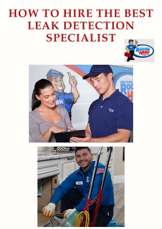 How to Hire the Best Leak Detection Specialist