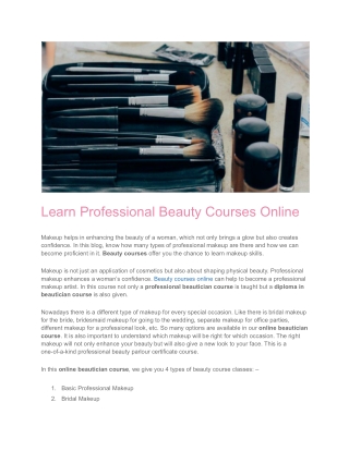 Learn Professional Beauty Courses Online