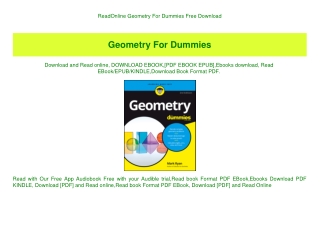 ReadOnline Geometry For Dummies Free Download