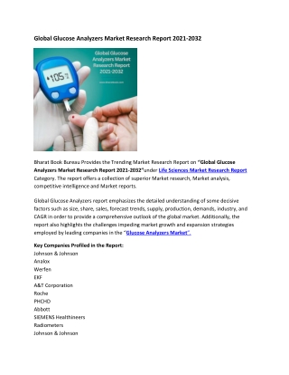 Global Glucose Analyzers Market Research Report 2021-2032