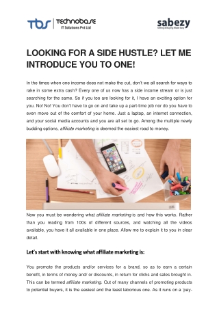 LOOKING FOR A SIDE HUSTLE