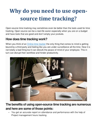 Why do you need to use open-source time tracking