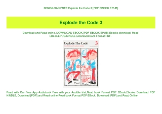 DOWNLOAD FREE Explode the Code 3 [PDF EBOOK EPUB]