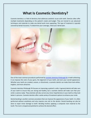 What Is Cosmetic Dentistry?