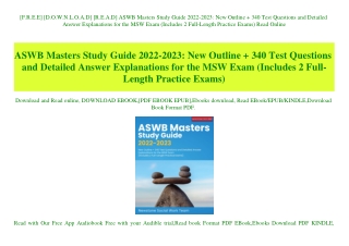 [F.R.E.E] [D.O.W.N.L.O.A.D] [R.E.A.D] ASWB Masters Study Guide 2022-2023 New Outline   340 Test Questions and Detailed A