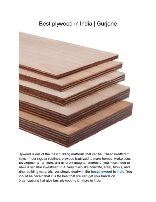 Best plywood in India _ Gurjone
