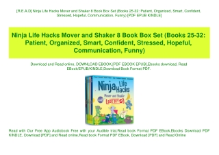 [R.E.A.D] Ninja Life Hacks Mover and Shaker 8 Book Box Set (Books 25-32 Patient  Organized  Smart  Confident  Stressed