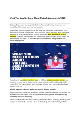 What You Need to Know About Virtual Assistant in 2022