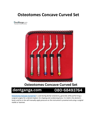 Osteotomes Concave Curved Set - Dent Ganga