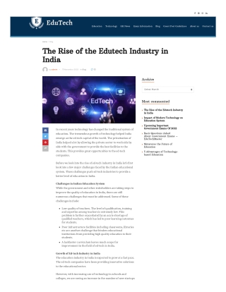 The Rise of the Edutech Industry in India