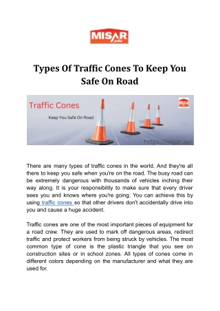 Types Of Traffic Cones To Keep You Safe On Road