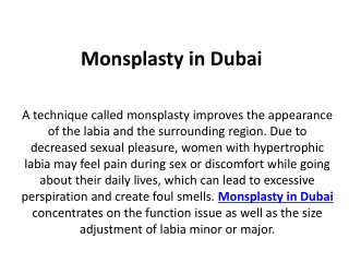 Monsplasty in Dubai