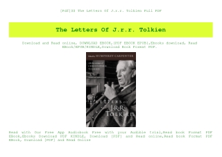 [Pdf]$$ The Letters Of J.r.r. Tolkien Full PDF