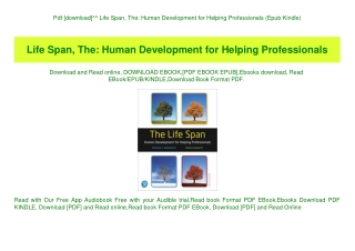 Pdf [download]^^ Life Span  The Human Development for Helping Professionals (Epub Kindle)