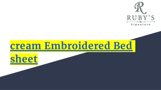 cream Embroidered Bed sheet